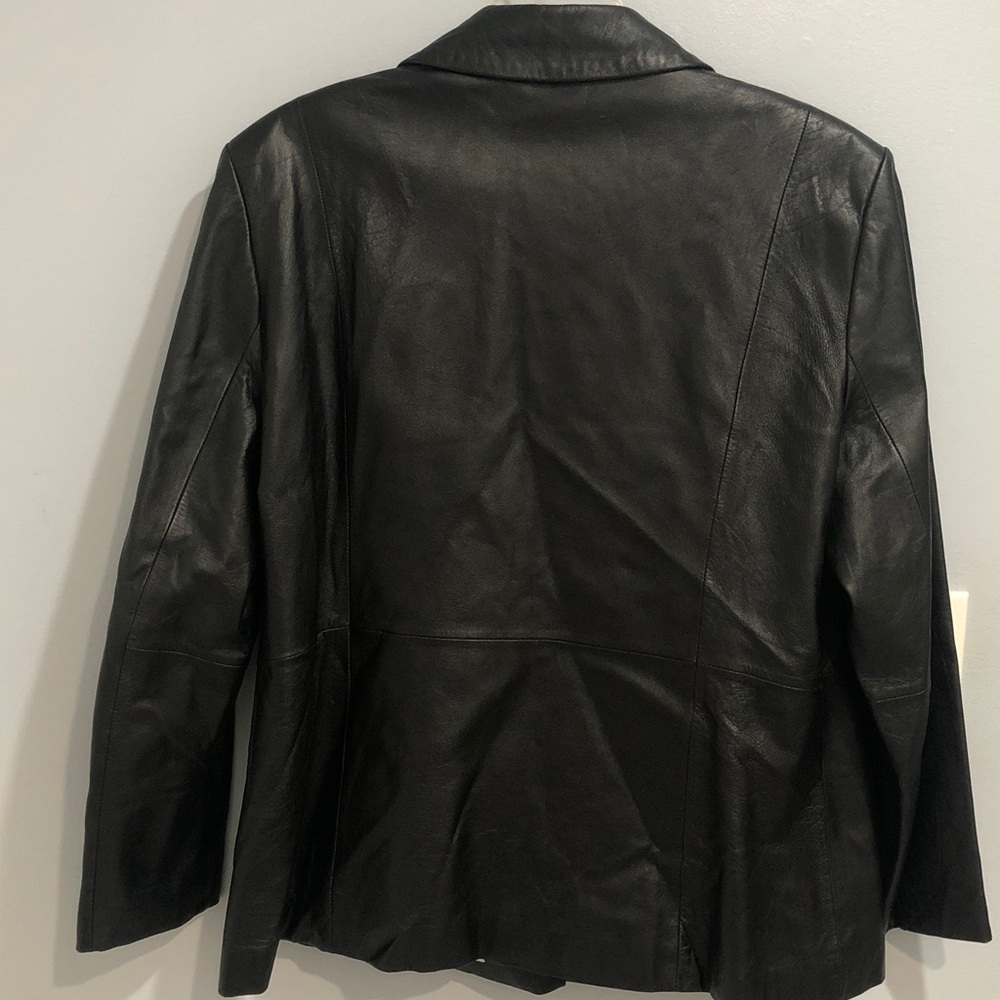 Wilson Leather Pelle Studio Black Leather Lined Jacket Blazer Women’s Size XL - Picture 8 of 12